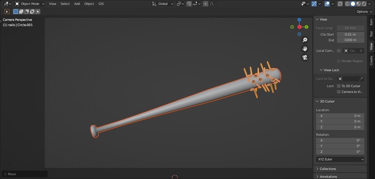 Spike Bat 3D model_2