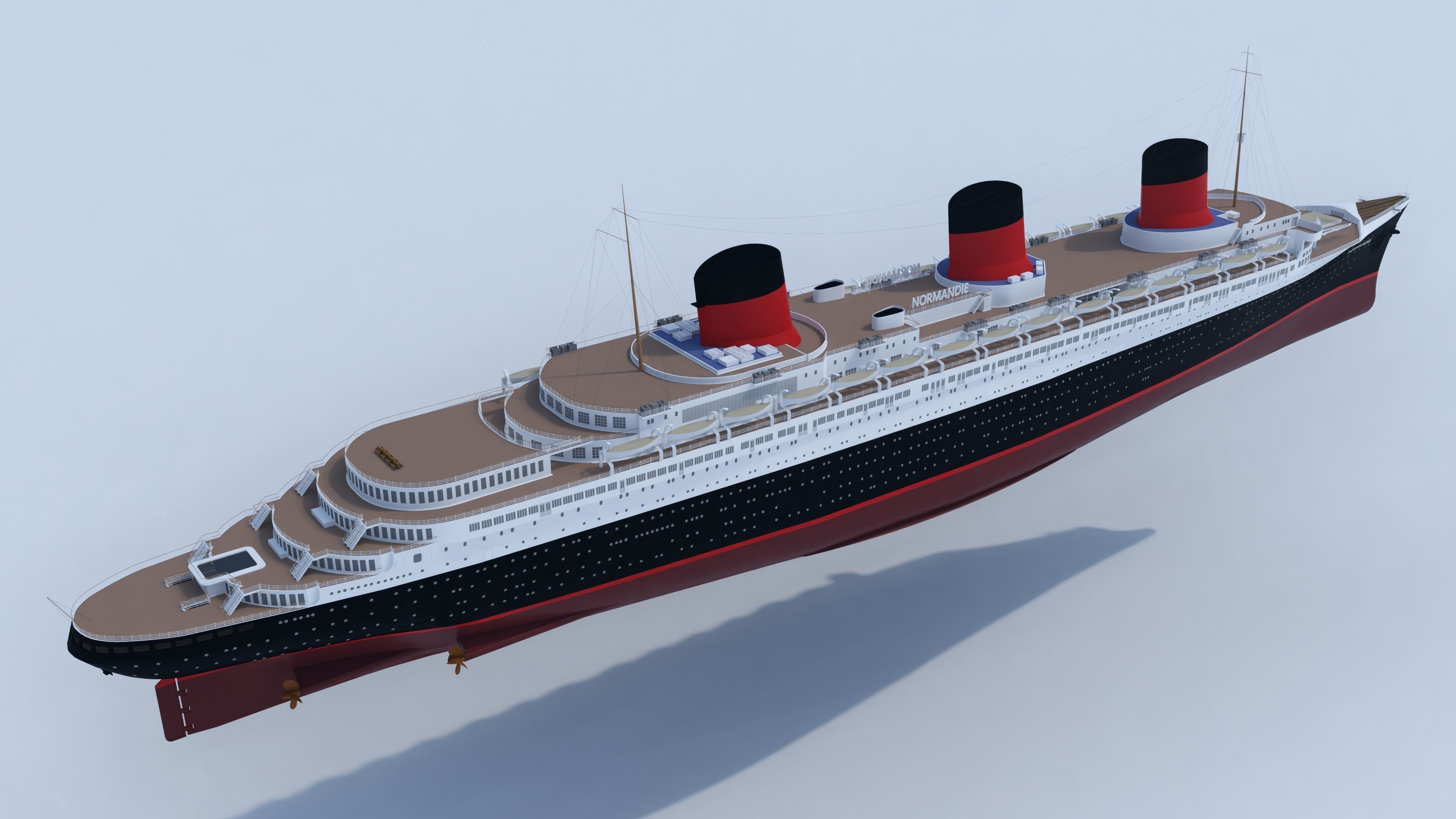 SS Normandie 3D model_5