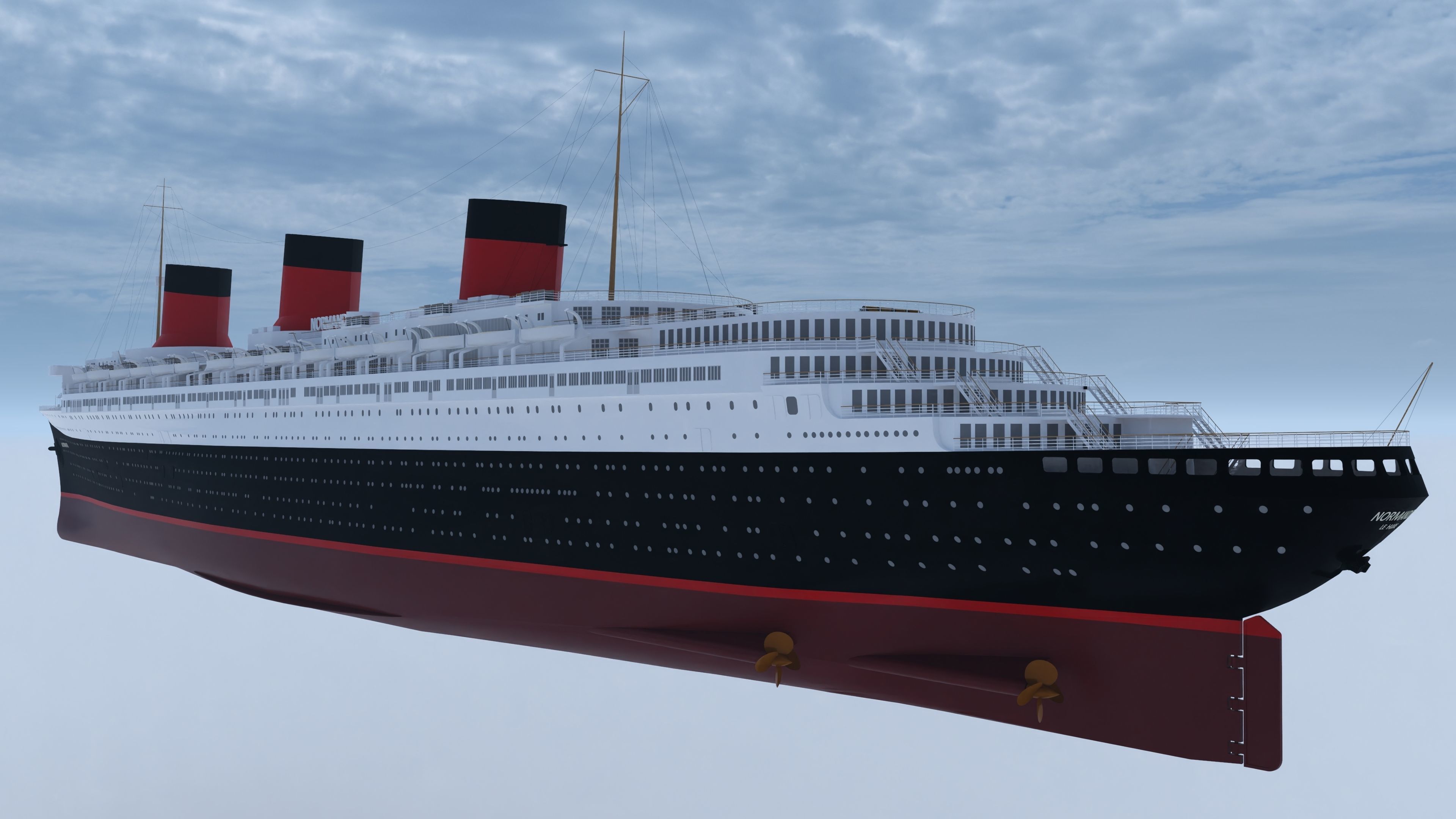 SS Normandie 3D model_6