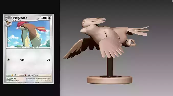 Pidgeotto flying Pokemon OBJ STL