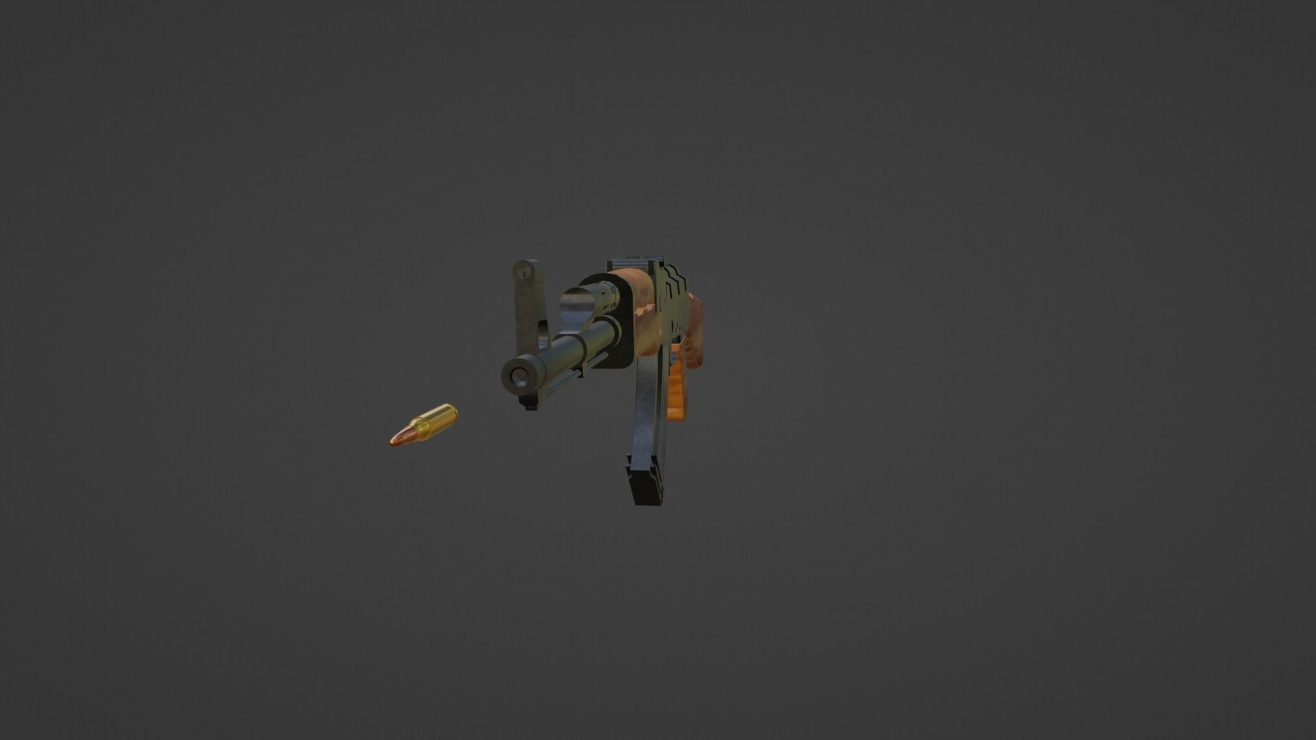 AK-47 Rifle Low-poly 3D model_4