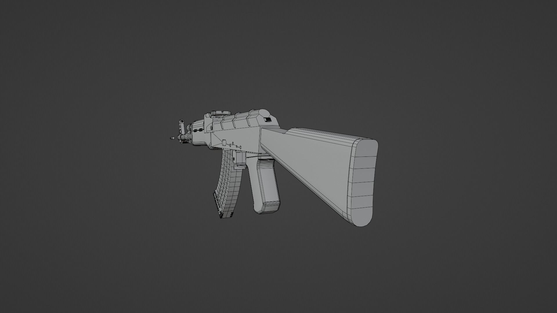 AK-47 Rifle Low-poly 3D model_9
