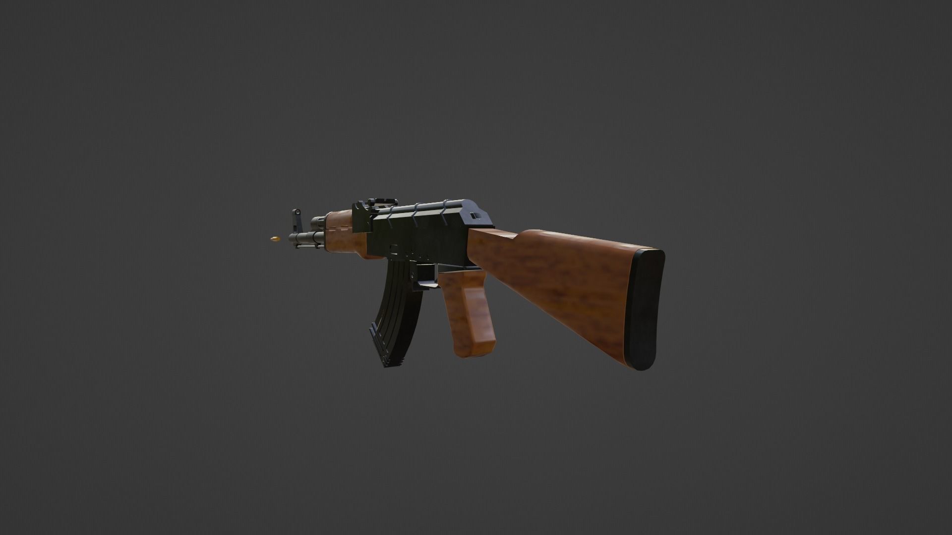 AK-47 Rifle Low-poly 3D model_6