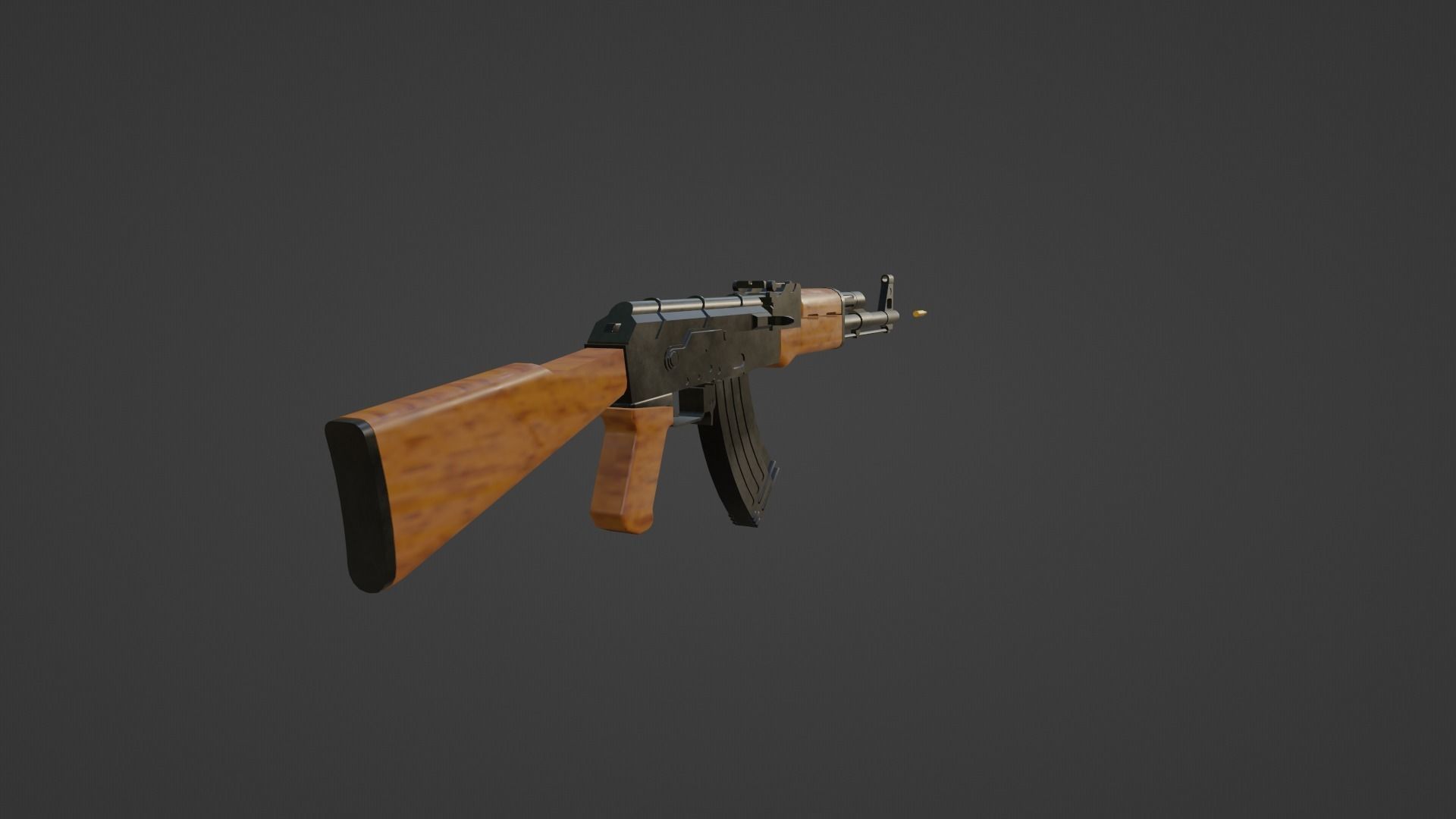 AK-47 Rifle Low-poly 3D model_7