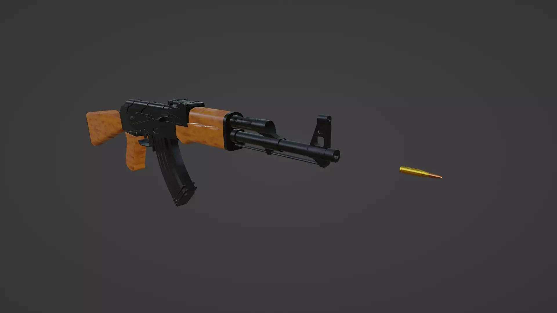 AK-47 Rifle Low-poly 3D model_0