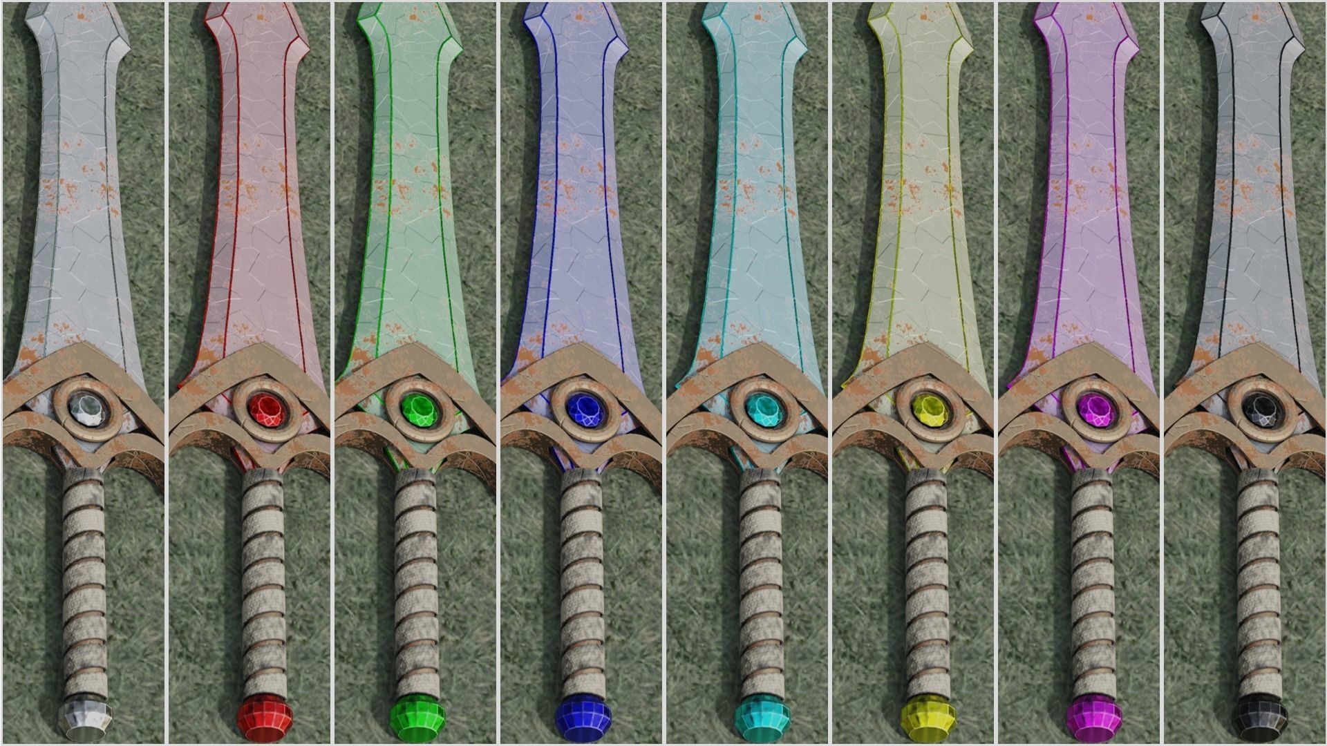 The Gem Stone Sword Low-poly 3D model_3