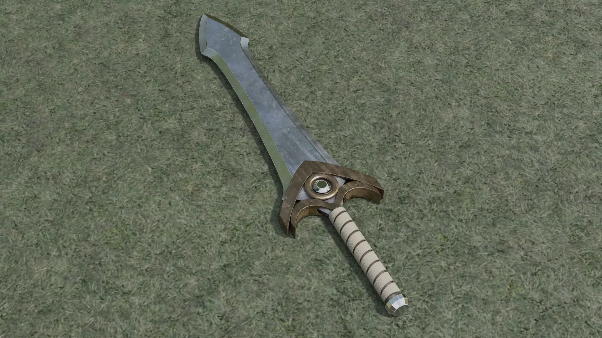 The Gem Stone Sword Low-poly 3D model_0