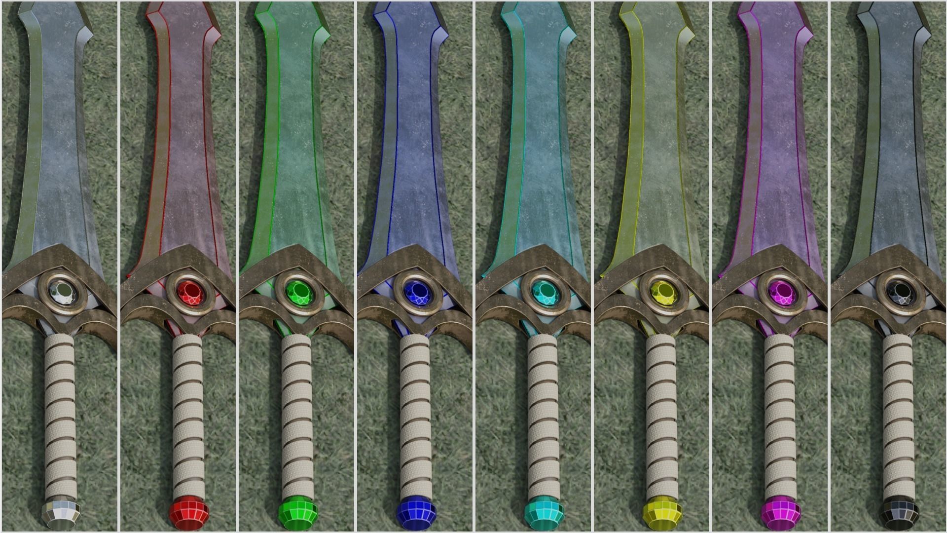 The Gem Stone Sword Low-poly 3D model_4