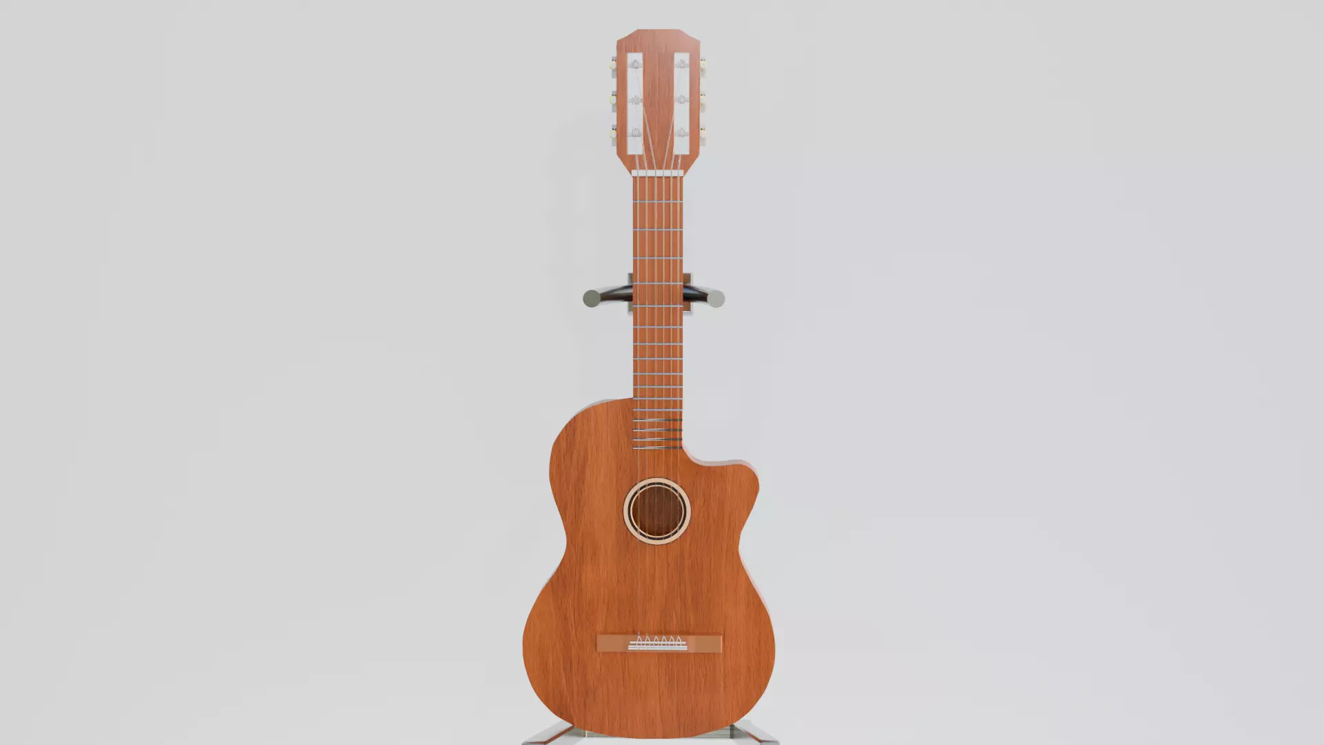 acoustic guitar Low-poly 3D model_0
