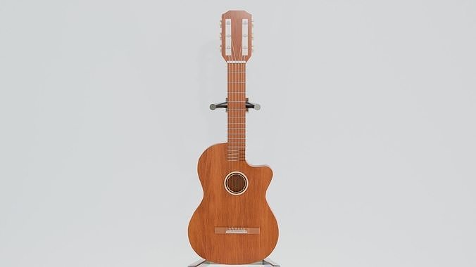 acoustic guitar Low-poly 3D model