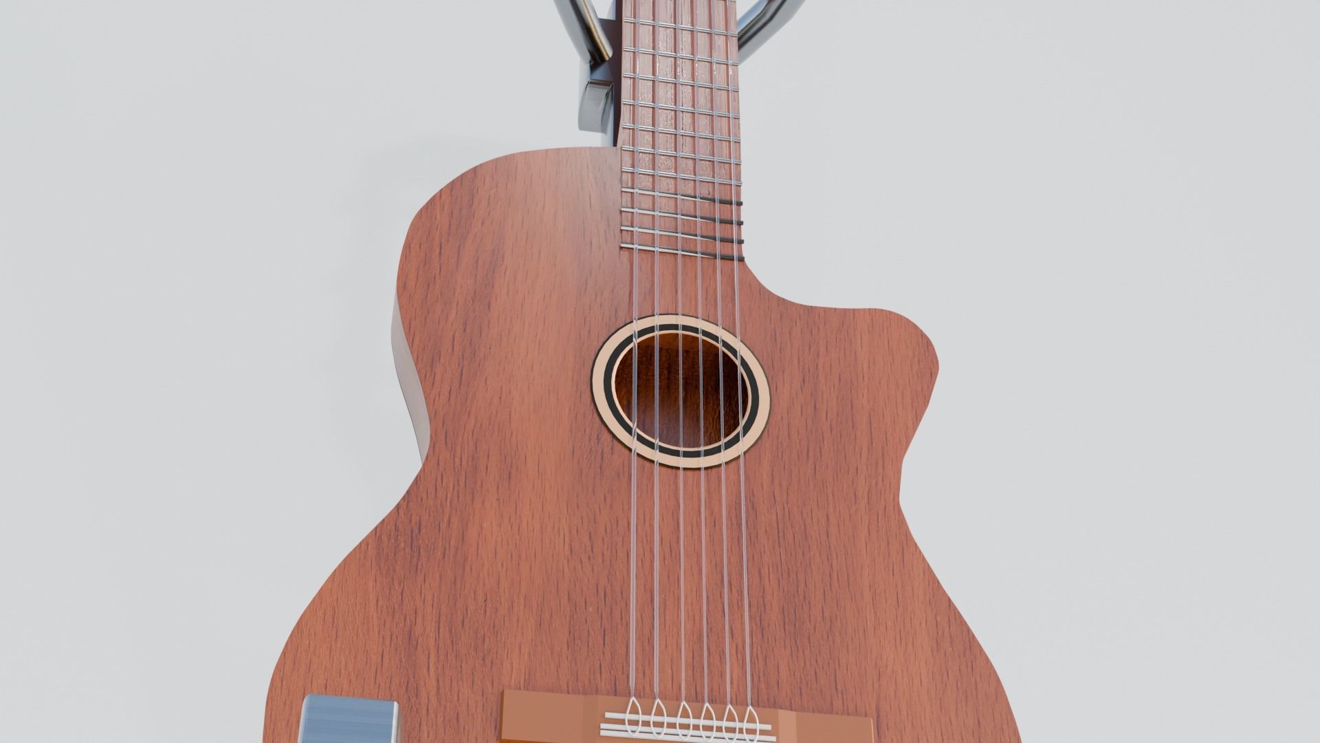 acoustic guitar Low-poly 3D model_6