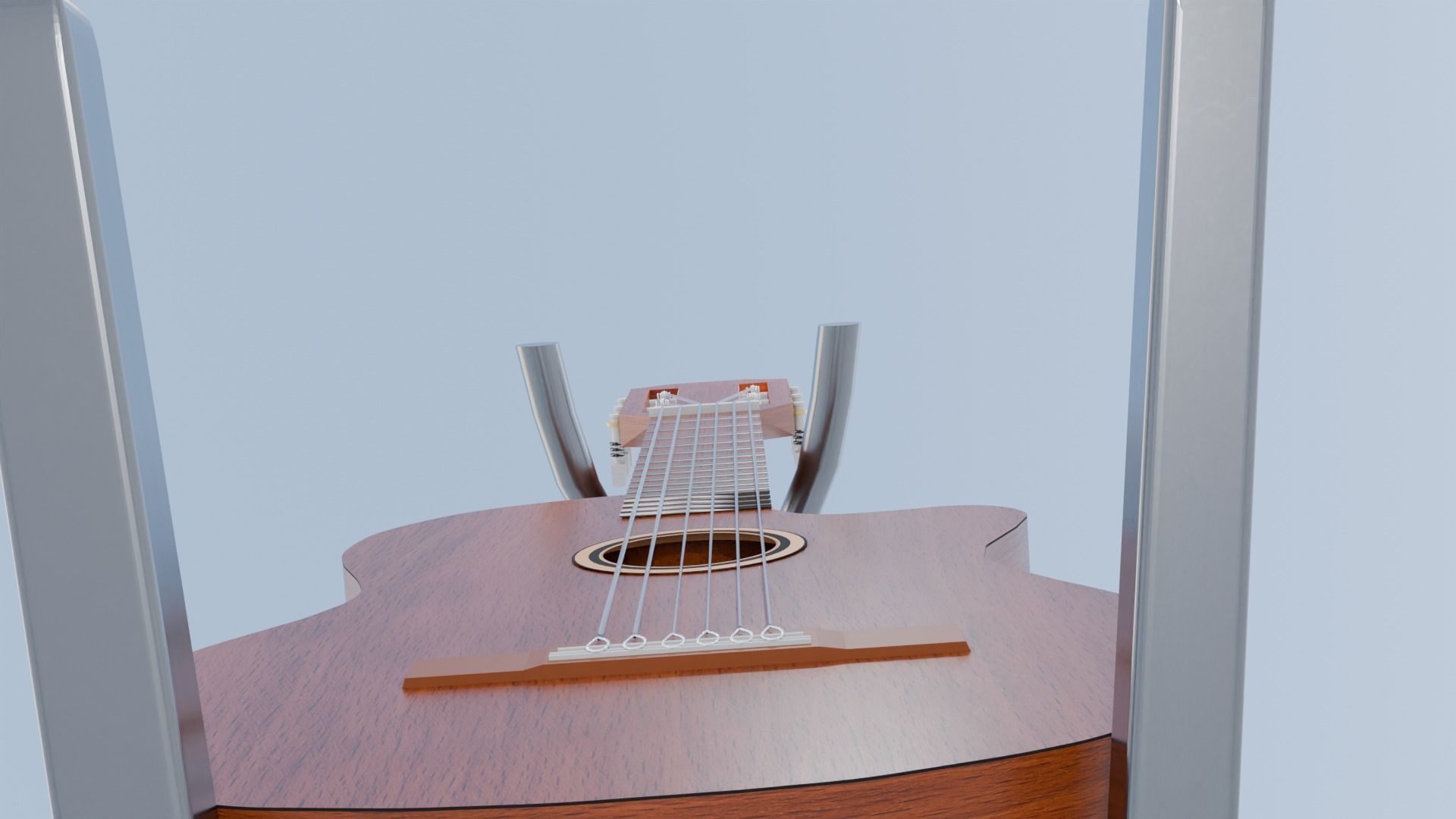 acoustic guitar Low-poly 3D model_5