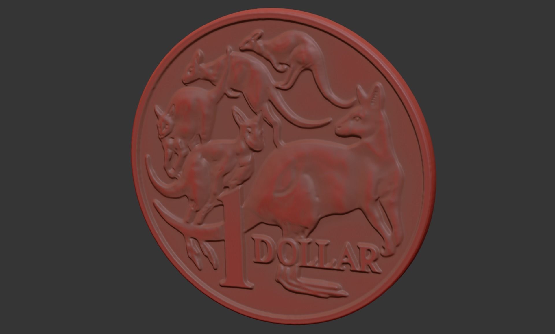 Australian one dollar coin ready to print 3D print model_4