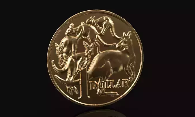 Australian one dollar coin ready to print 3D print model