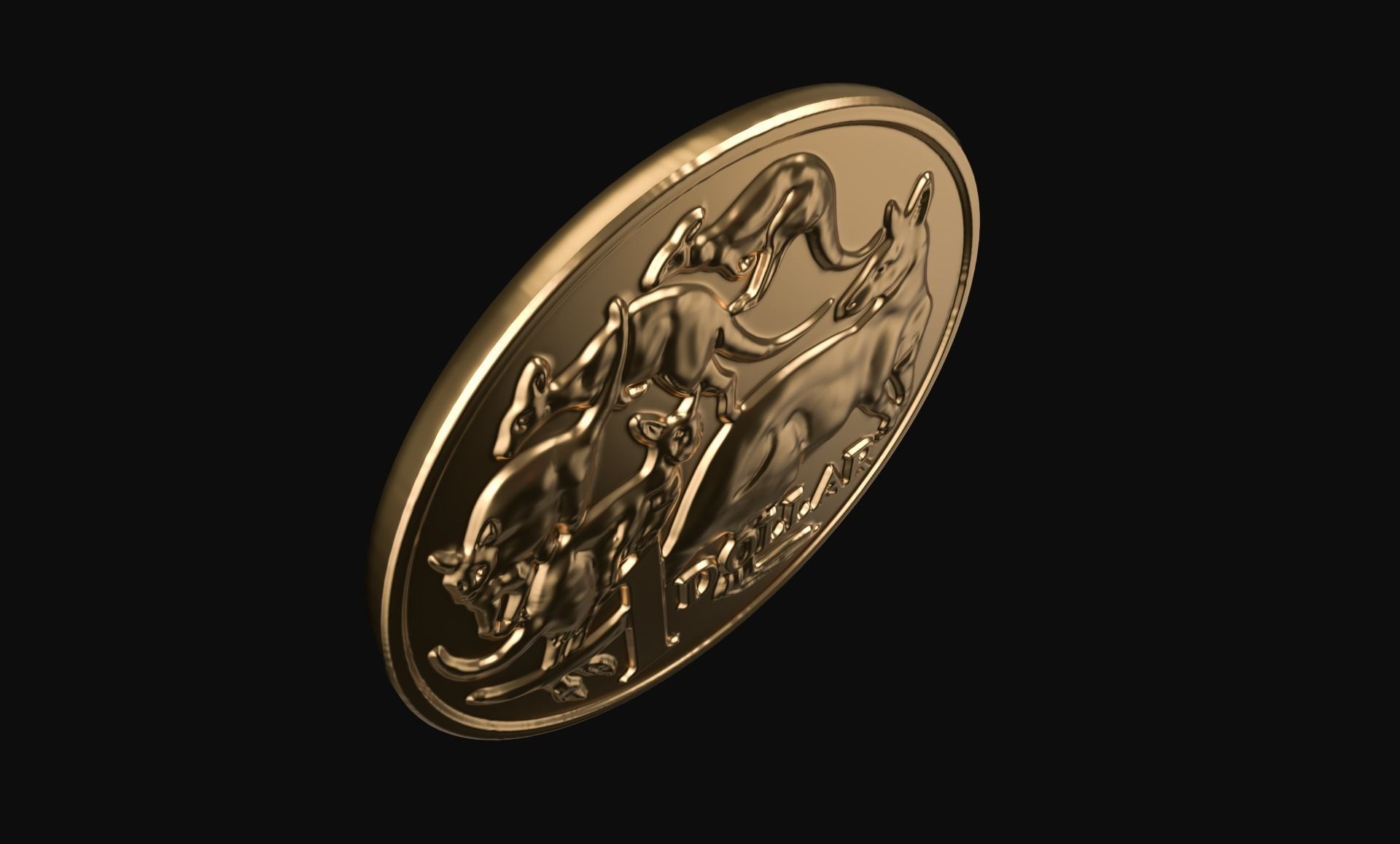 Australian one dollar coin ready to print 3D print model_2