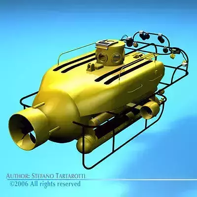 Submersible steampunk submarine 3D model