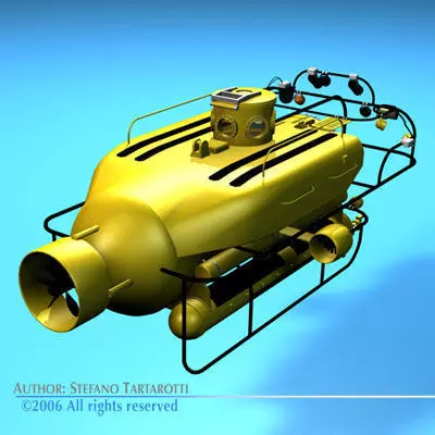 Submersible steampunk submarine 3D model_0