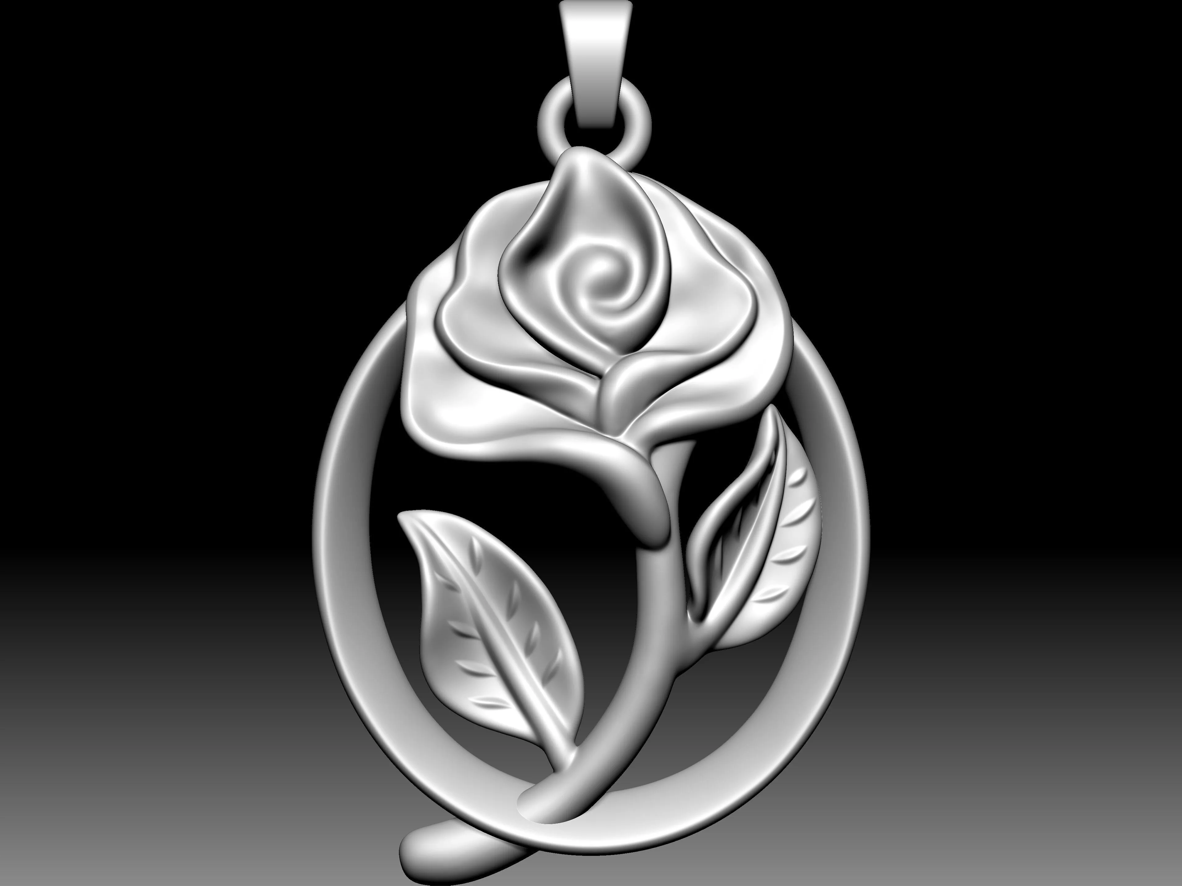 Gold Rose Pendant 3D print model