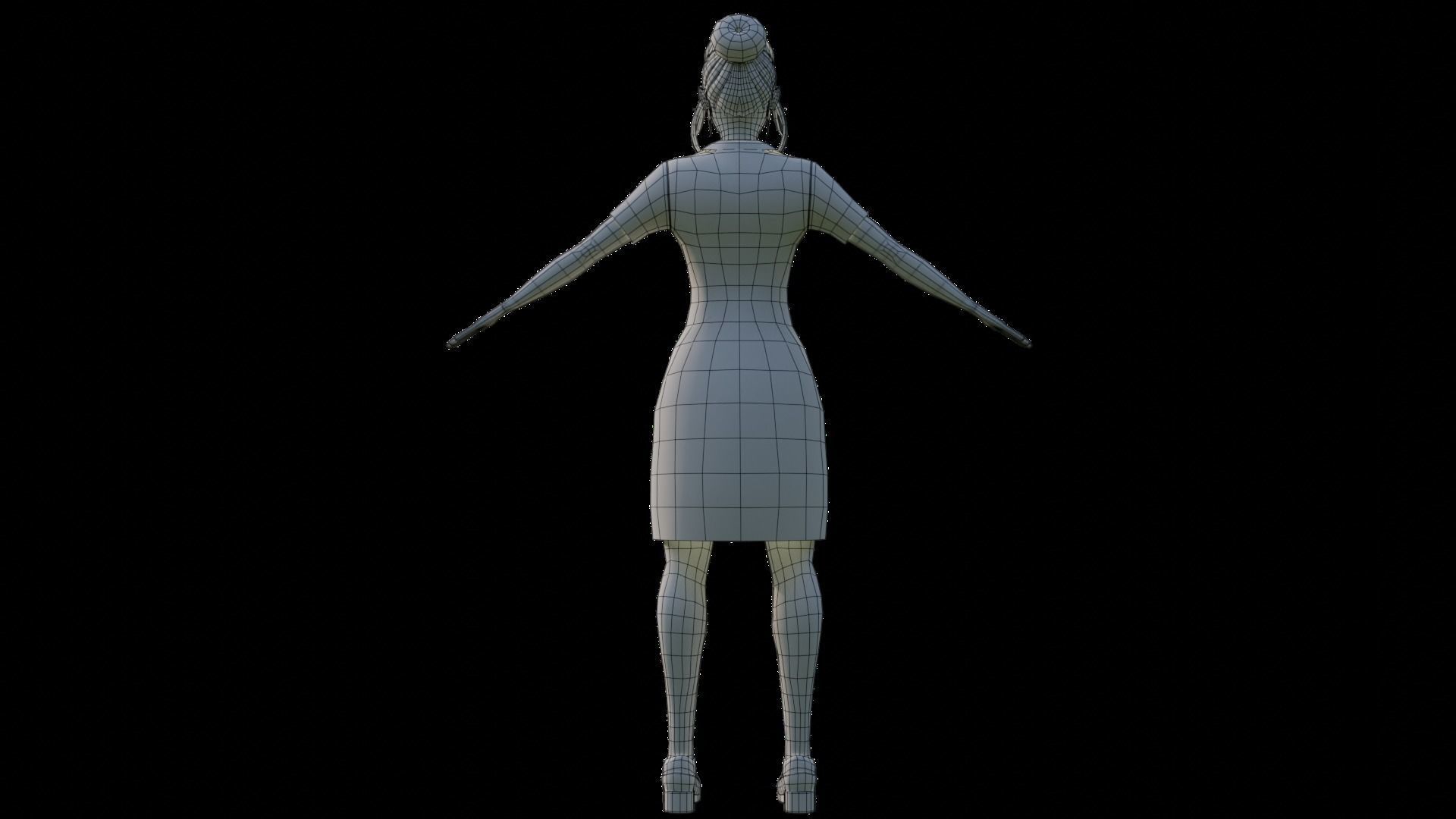 Cartoon Nurse Full Rigged and Animated in Blender and Unity  Low-poly 3D model_15