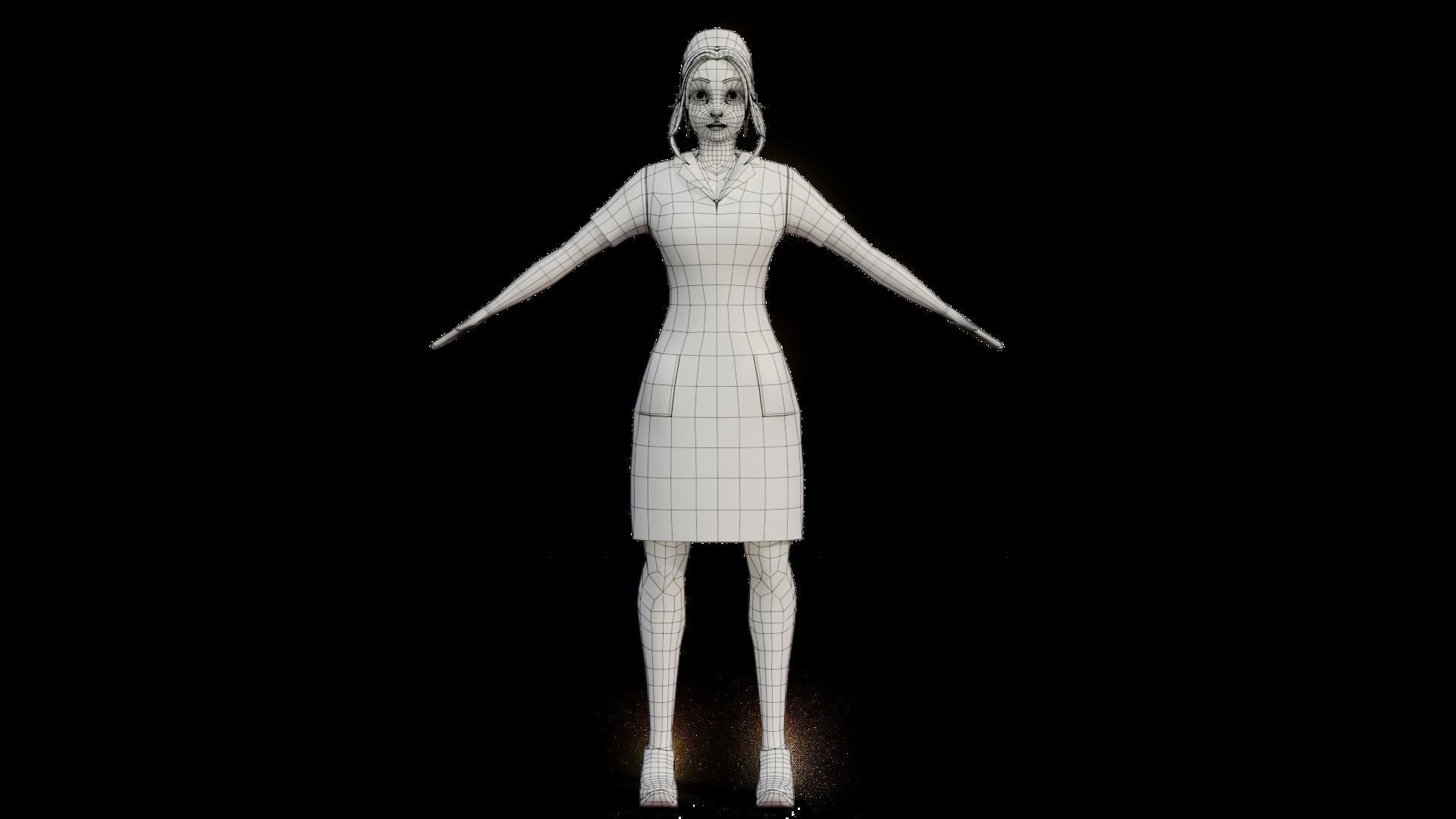 Cartoon Nurse Full Rigged and Animated in Blender and Unity  Low-poly 3D model_14