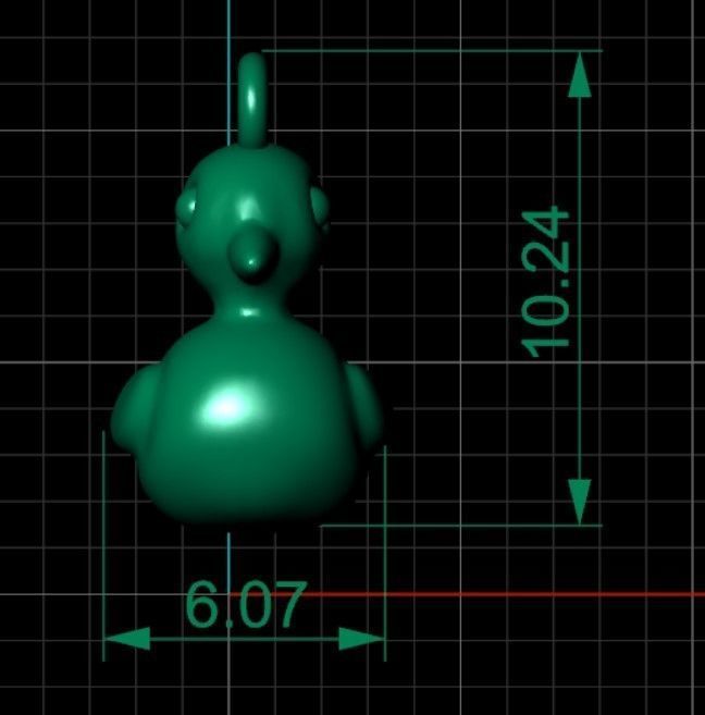 Minimalist Duck Pendant 3D print model_5