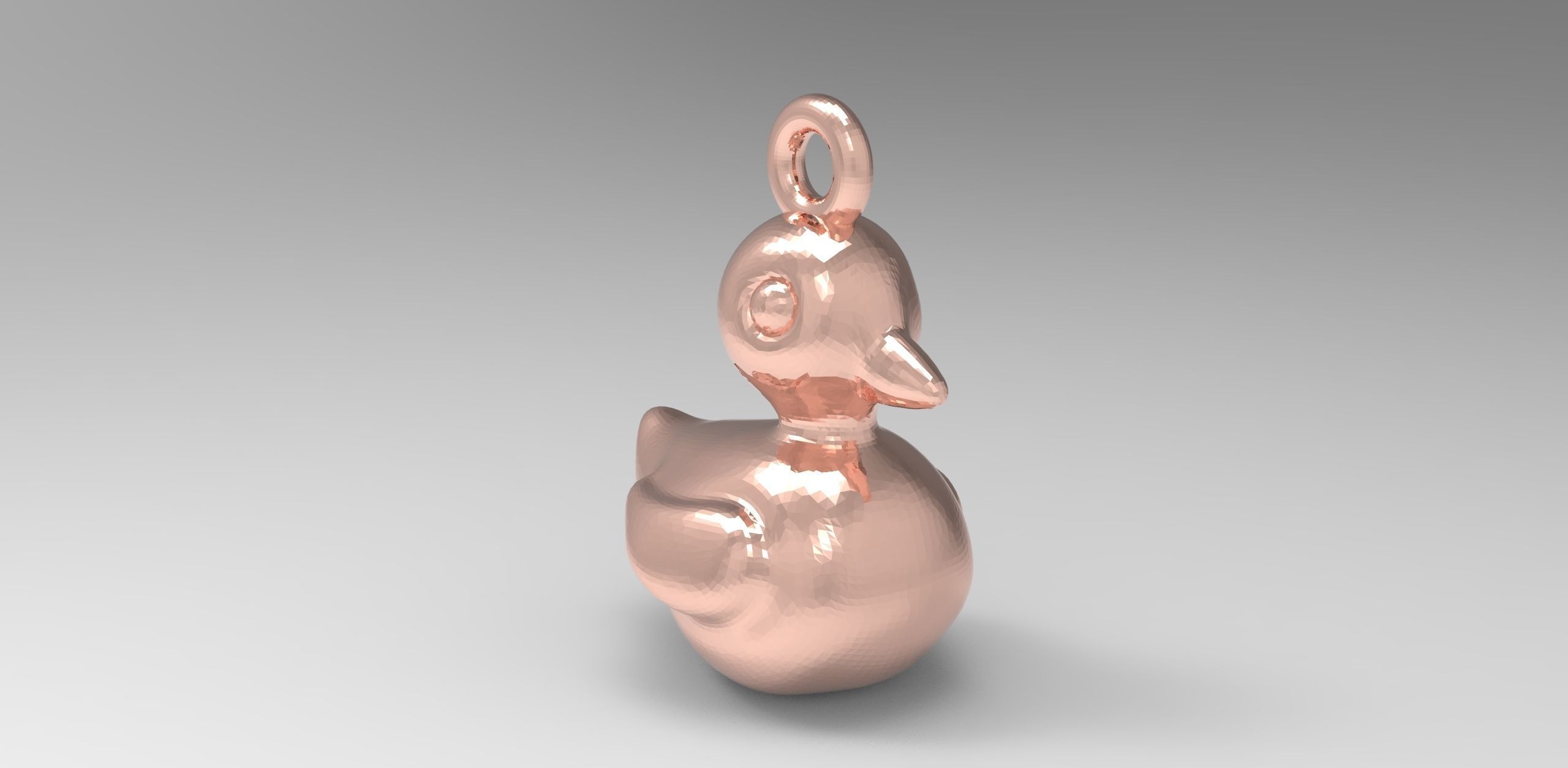 Minimalist Duck Pendant 3D print model_1