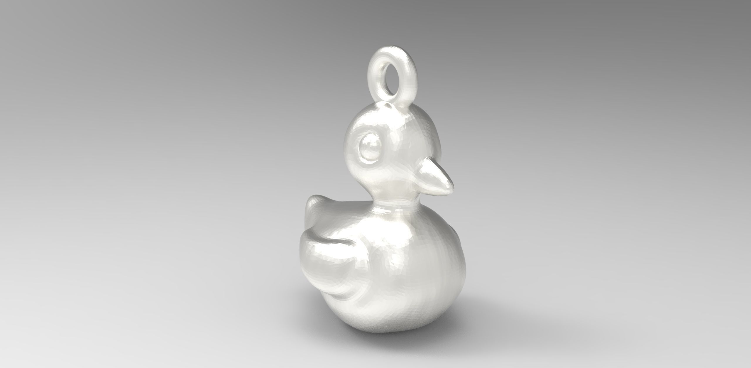 Minimalist Duck Pendant 3D print model_2