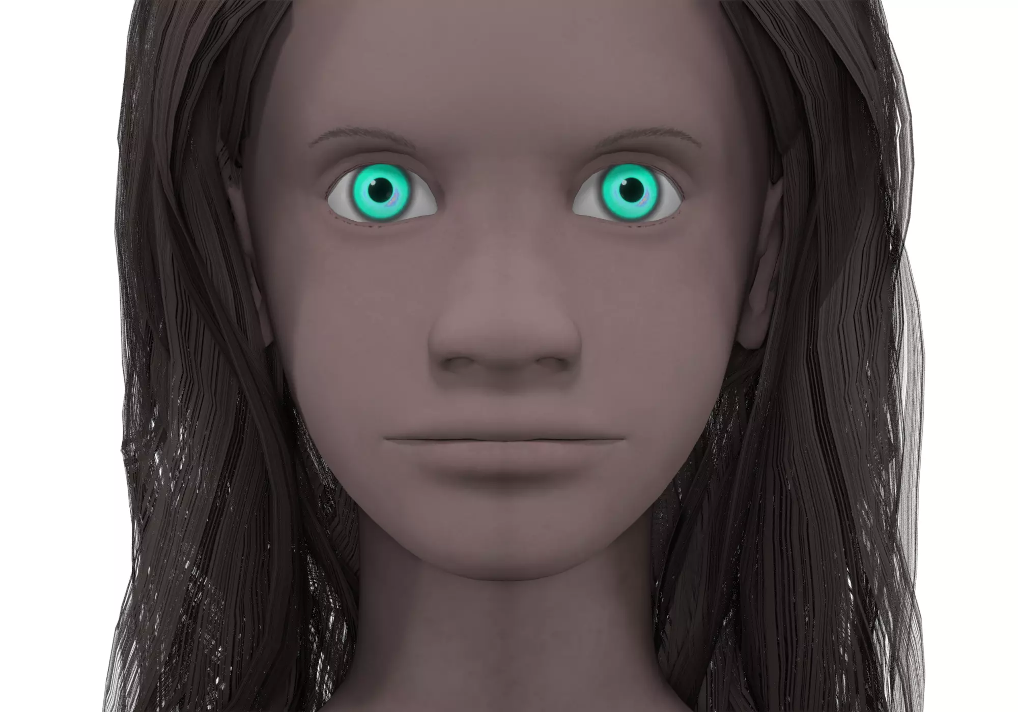 Girl with gray hair 3D model