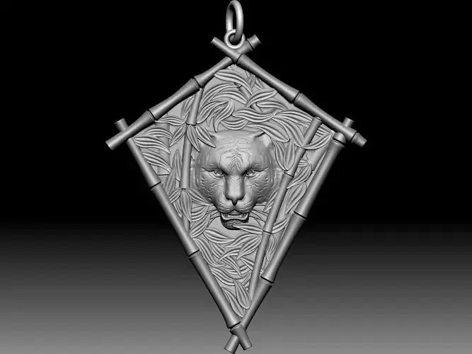Tiger and Bamboo Pendant
