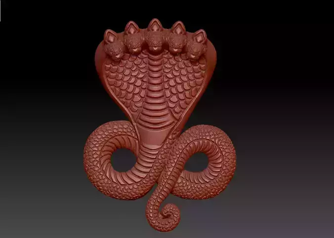FIVE HEAD SNAKE 3D print model
