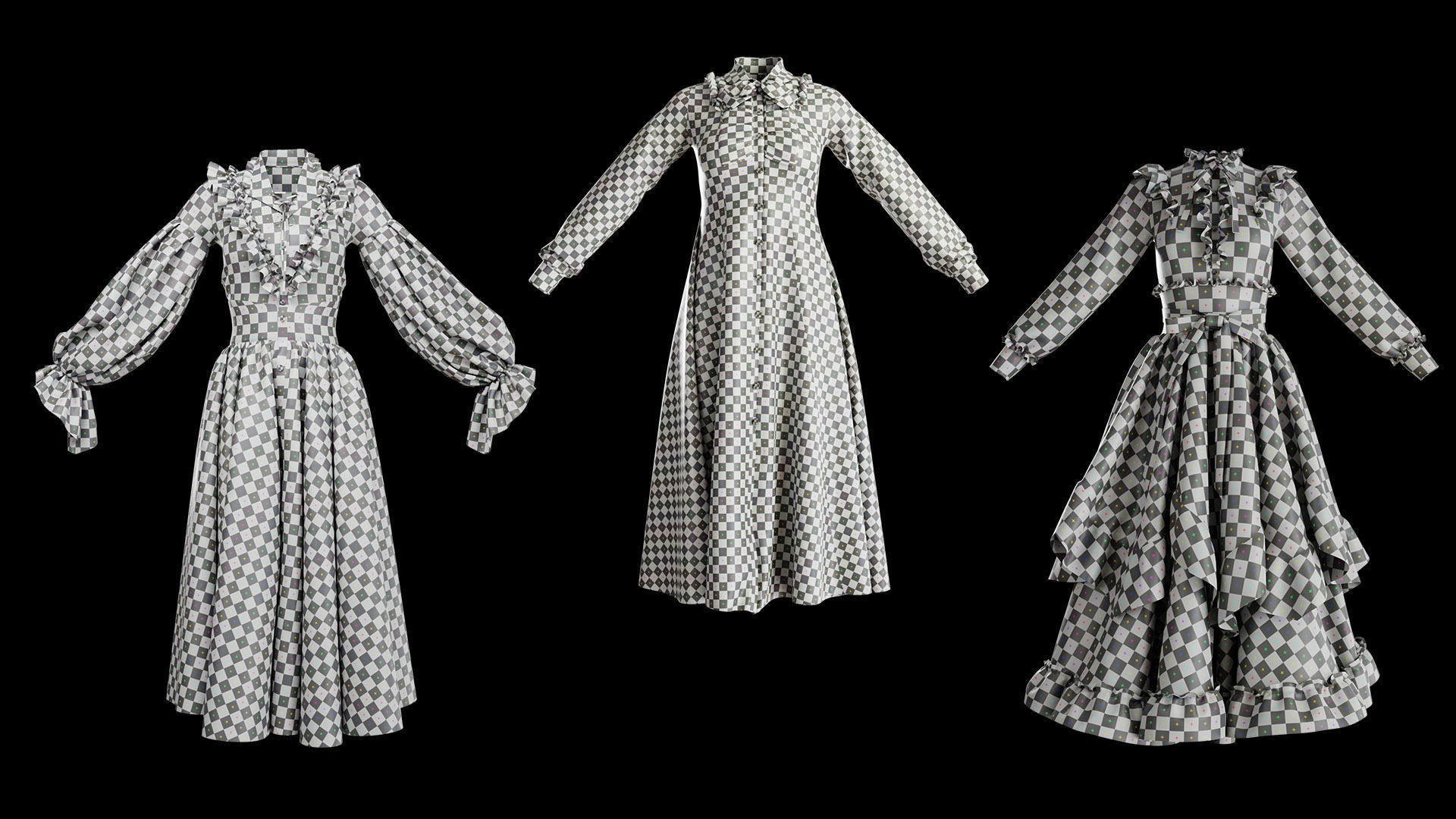 3 Dresses for women vol01 3D model_4