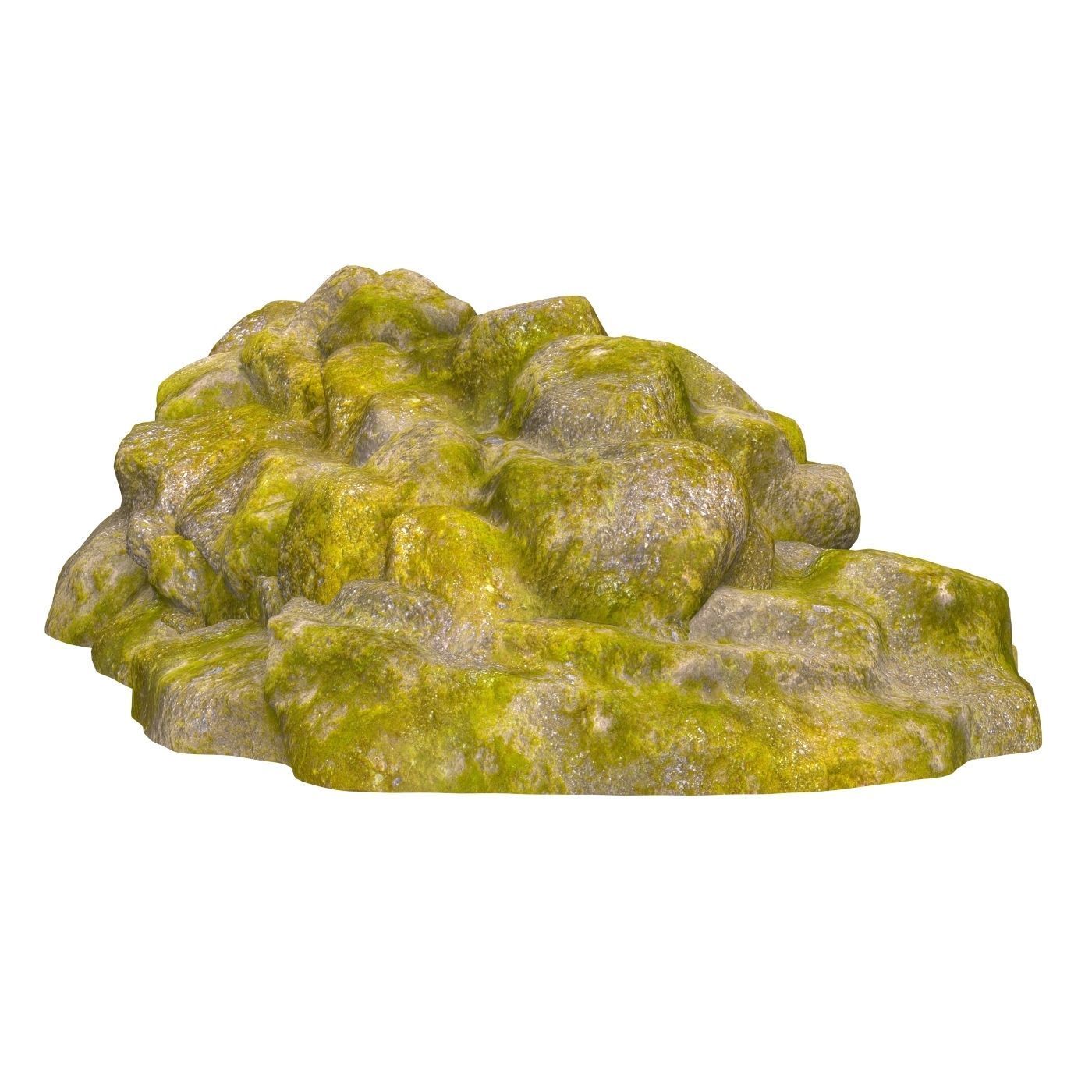 Moss Stone Rock 01 Low-poly 3D model_1