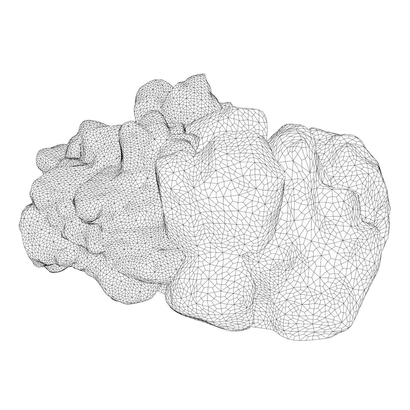 Moss Stone Rock 03 Low-poly 3D model_4