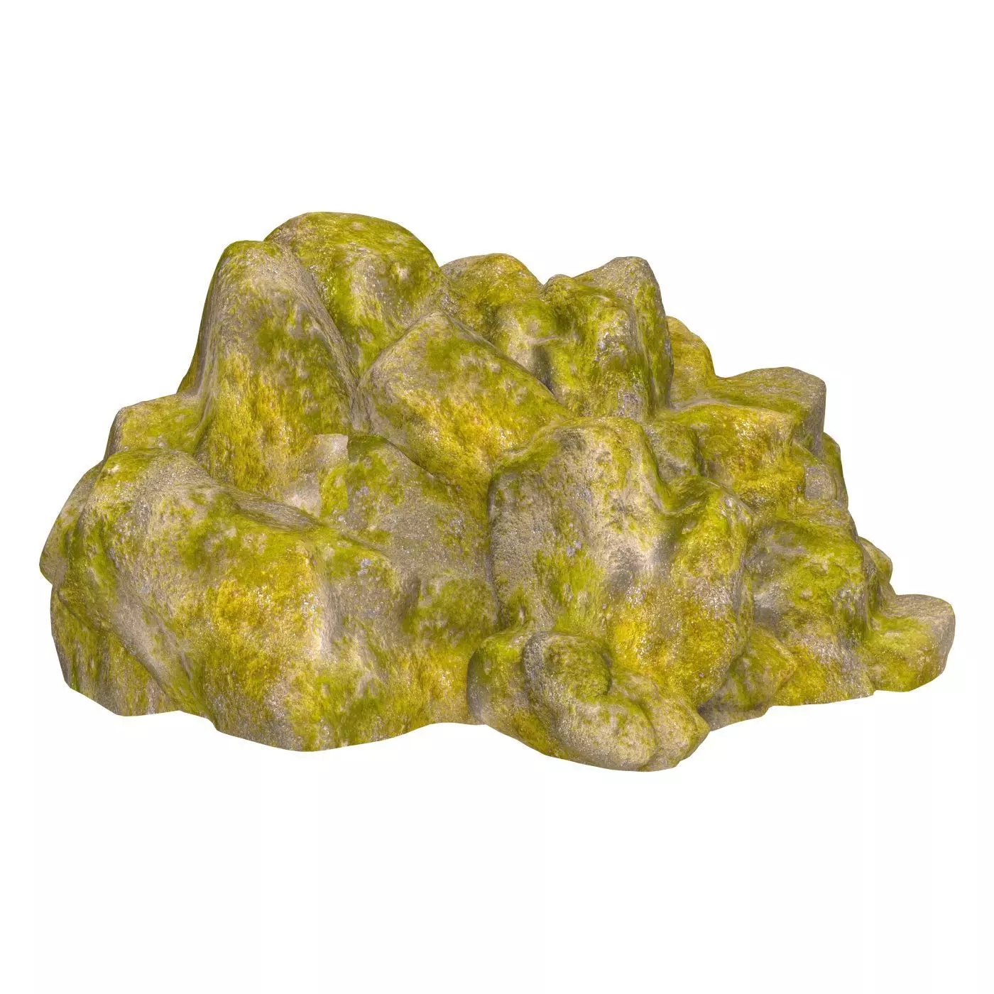 Moss Stone Rock 03 Low-poly 3D model_0