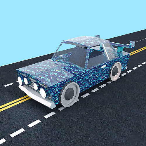 Sports Low Poly  Car 3D Model - Blender Low-poly 3D model