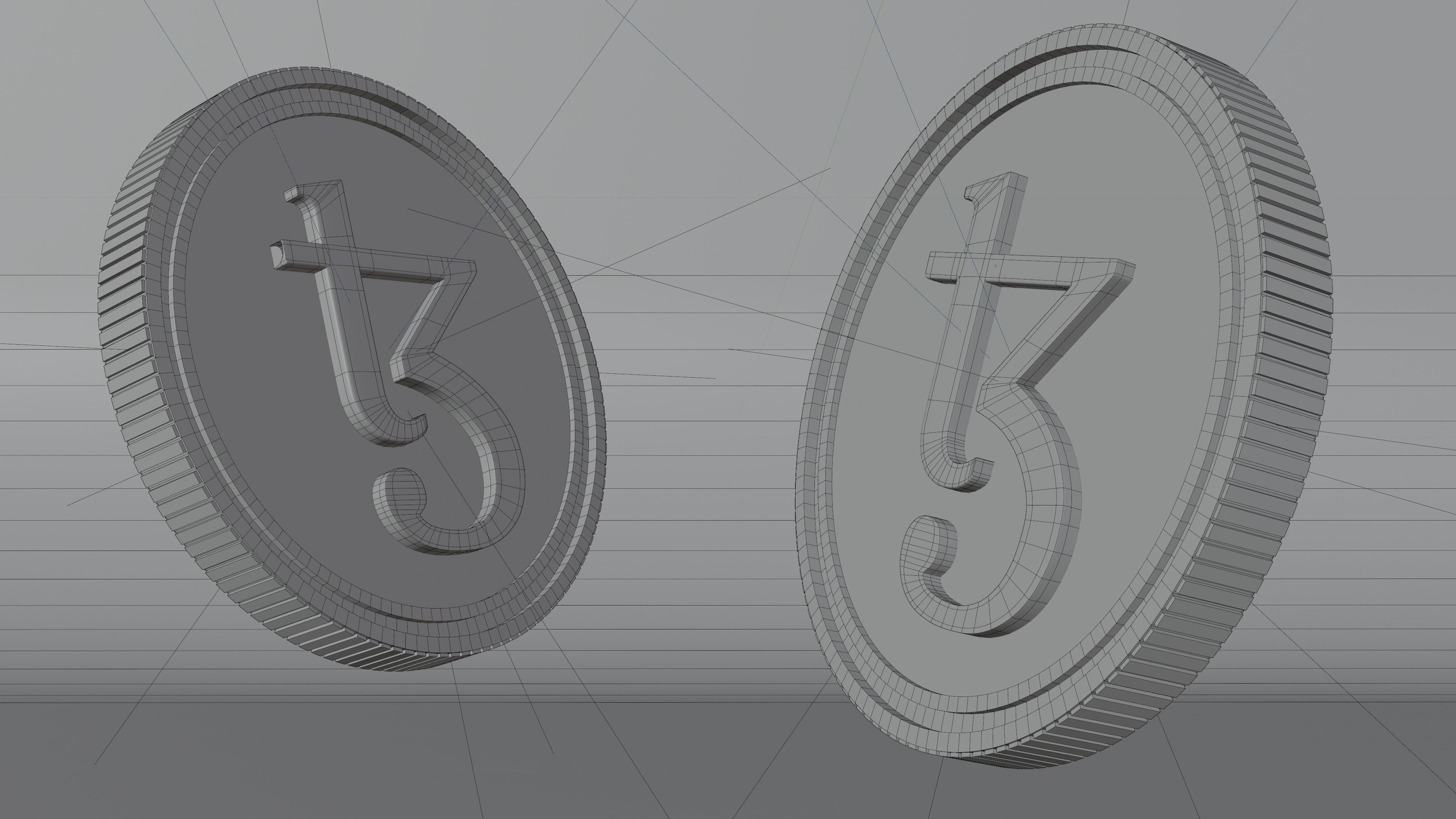 Tezos Coin 3D Model 3D model_2