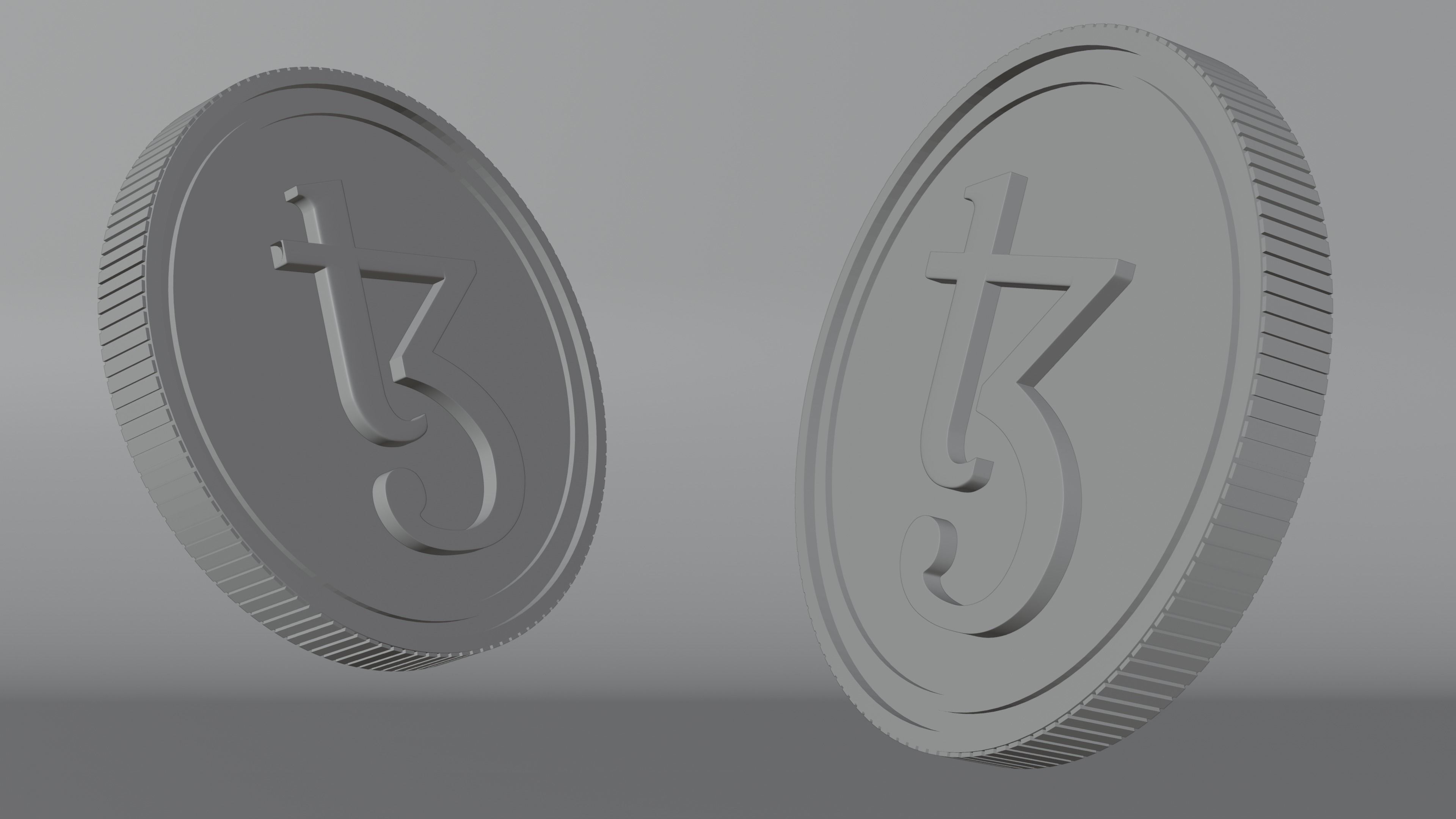Tezos Coin 3D Model 3D model_4