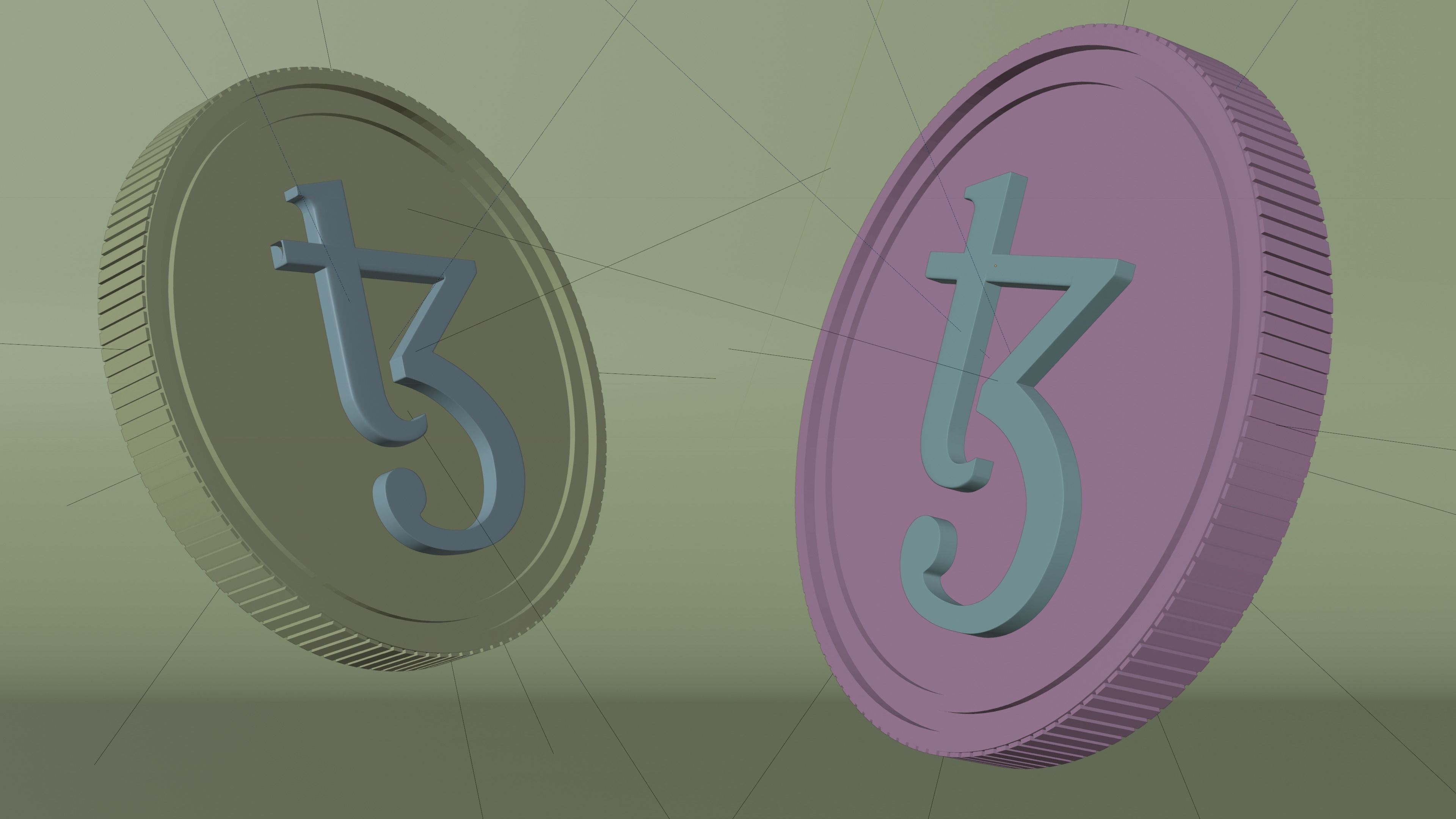 Tezos Coin 3D Model 3D model_1