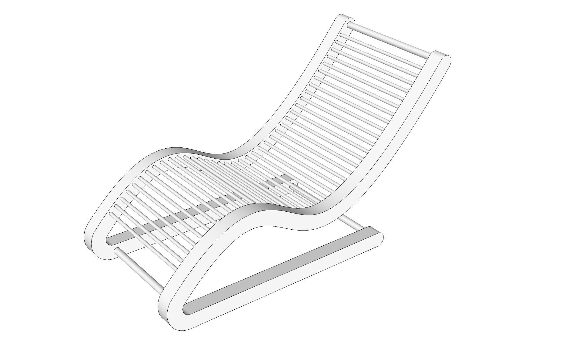 Lounge Chair Sunbed 3D model_11