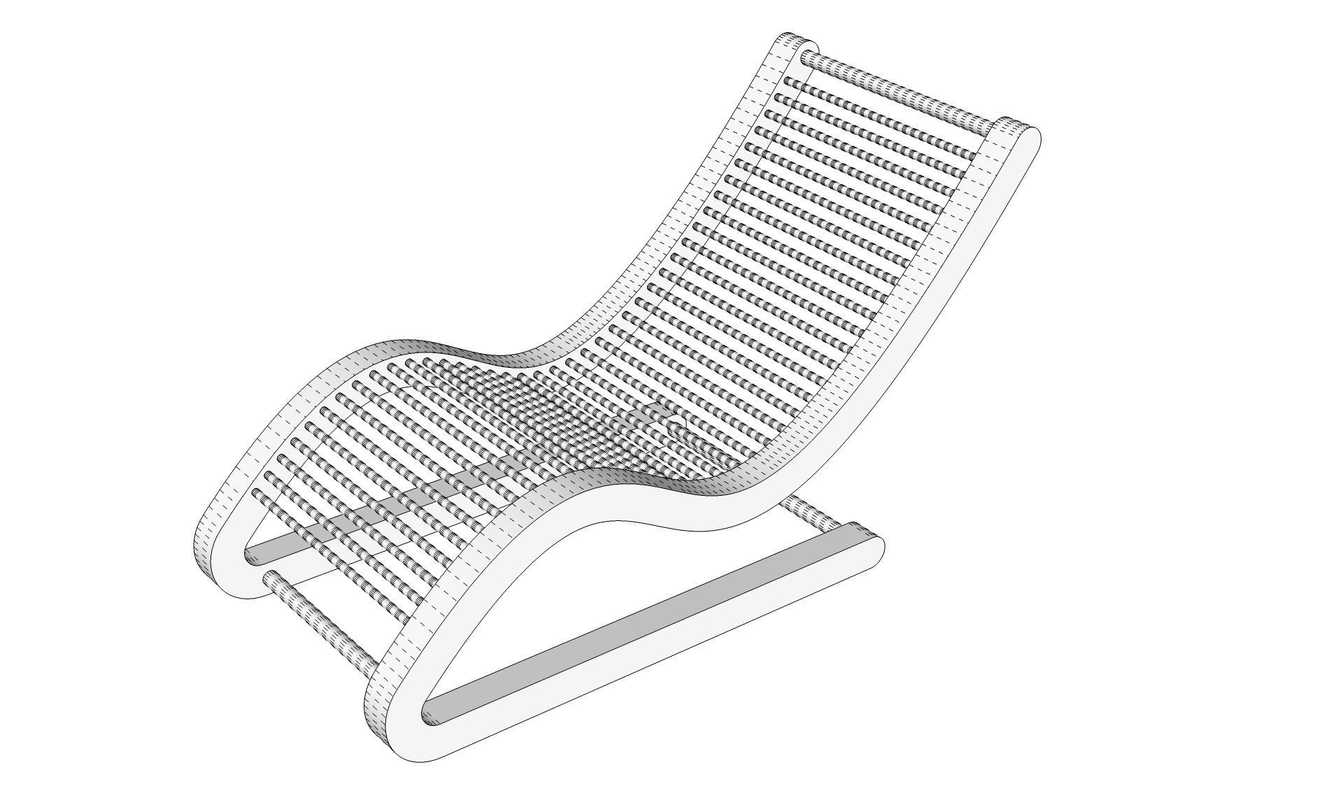 Lounge Chair Sunbed 3D model_12