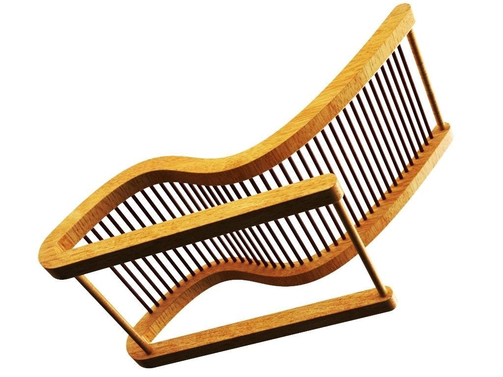 Lounge Chair Sunbed 3D model_10