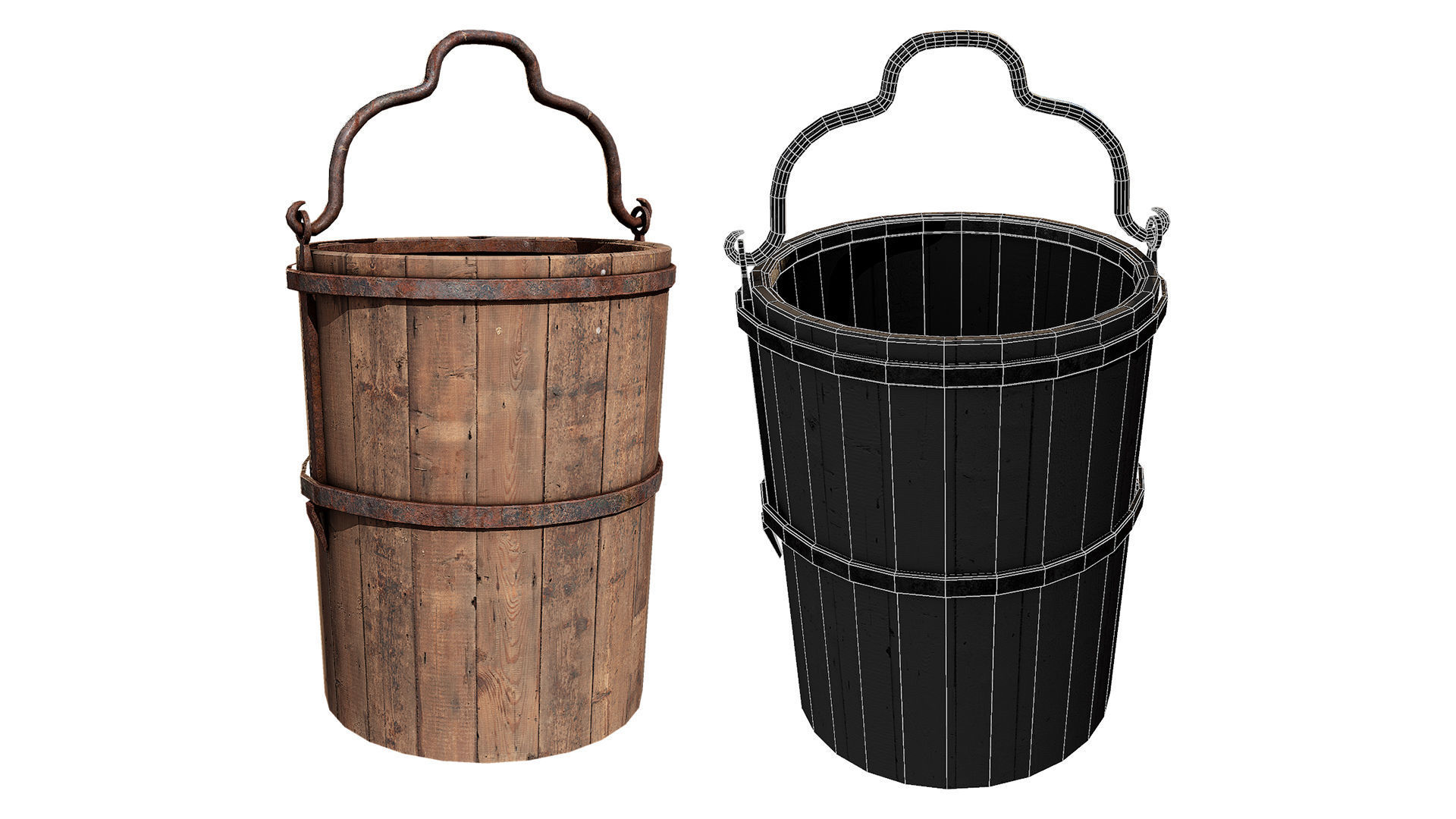 Medieval Collection 3D Model set of wooden _4