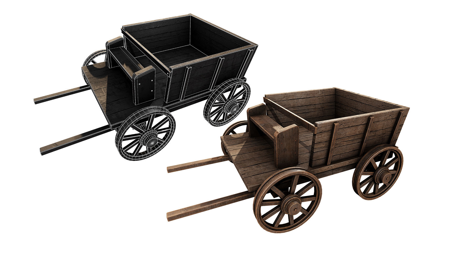 Medieval Collection 3D Model set of wooden _2