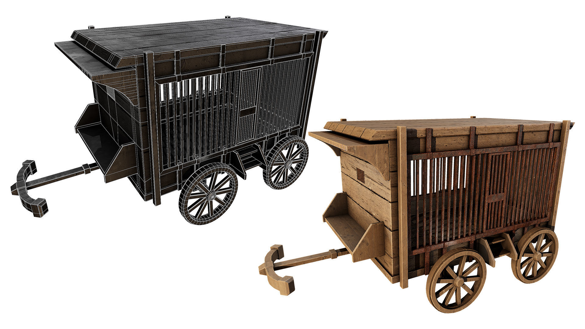 Medieval Collection 3D Model set of wooden _6