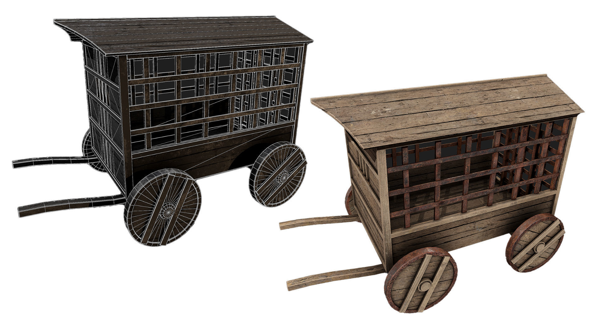 Medieval Collection 3D Model set of wooden _12