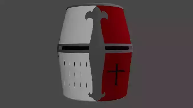 Low Poly Crusader Bucket Helmet