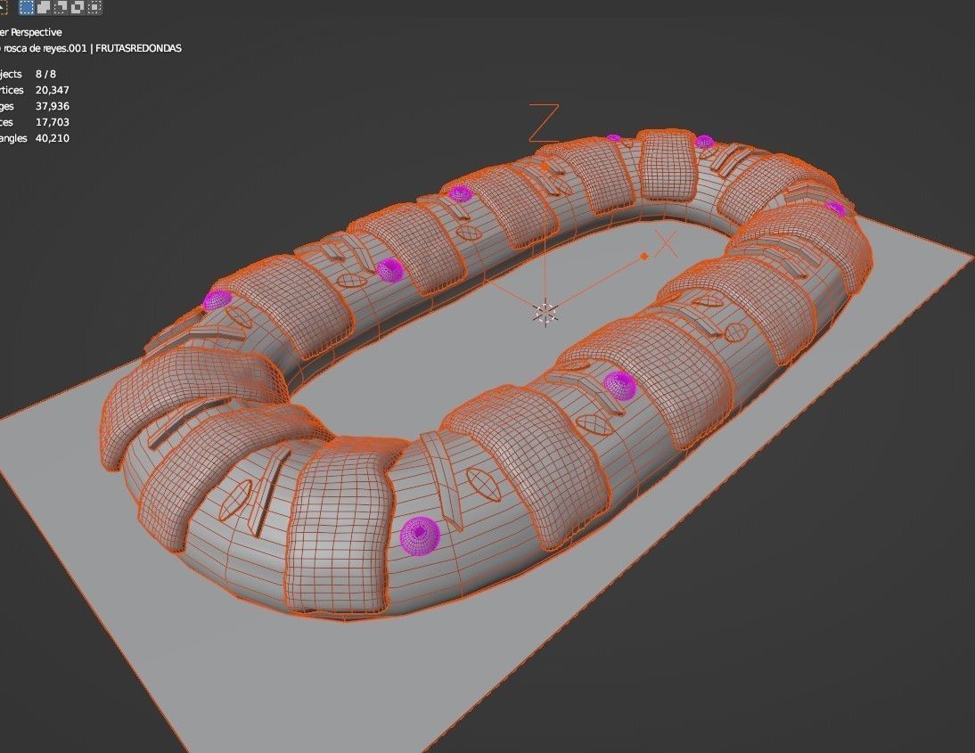 ROSCA DE REYES  -Three Kings cake 3D model_3