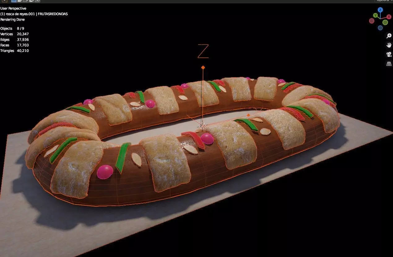 ROSCA DE REYES  -Three Kings cake 3D model_0