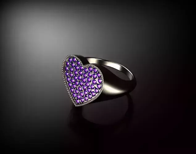 Signet ring heart shape