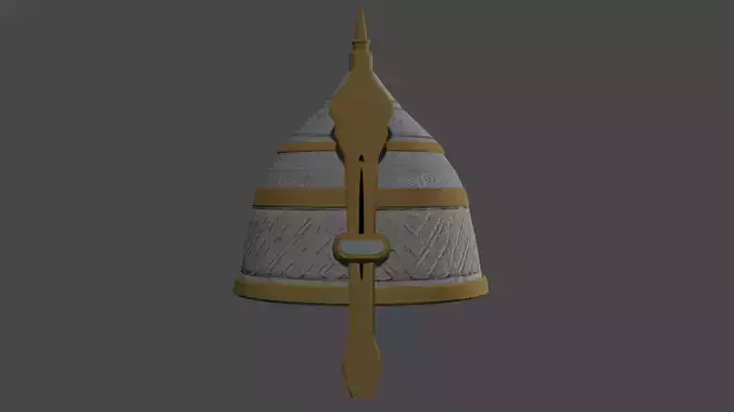 Low Poly Arabic Saladin Turban Helmet